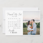 Pencil Us In Modern Minimal Calendar Couple Photo Save The Date (Front)