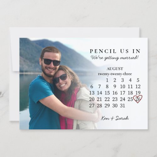 Pencil Us In Save the Date August 2023 Calendar In Invitation