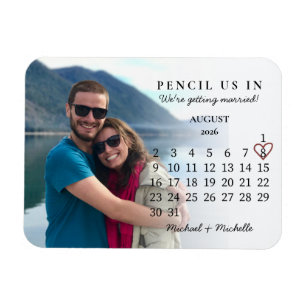 Pencil Us In Save the Date August 2026 Calendar Magnet