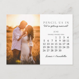 Pencil Us In Save the Date June 2022 Calendar Postcard