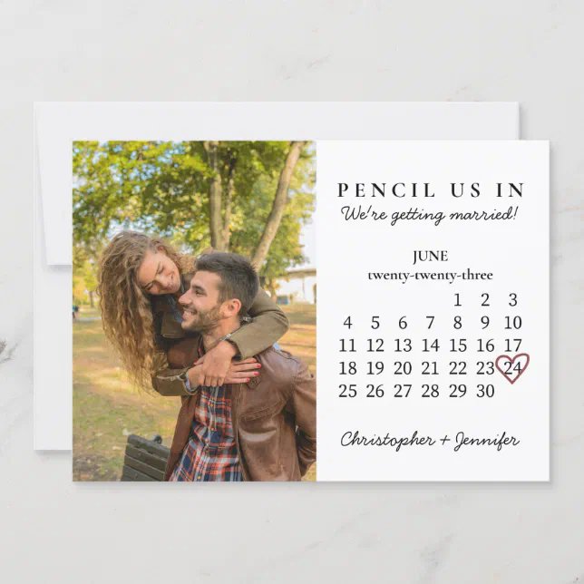 Pencil Us In Save the Date June 2023 Calendar Invitation | Zazzle