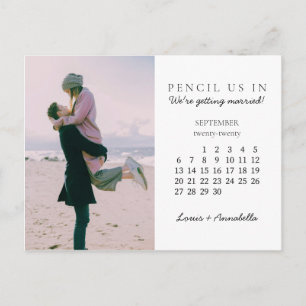 Pencil Us In Save the Date September 2020 Calendar Postcard