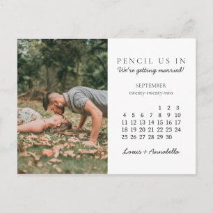 Pencil Us In Save the Date September 2022 Calendar Postcard