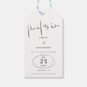 Pencil Us In Stylish Black Script White Gift Tags