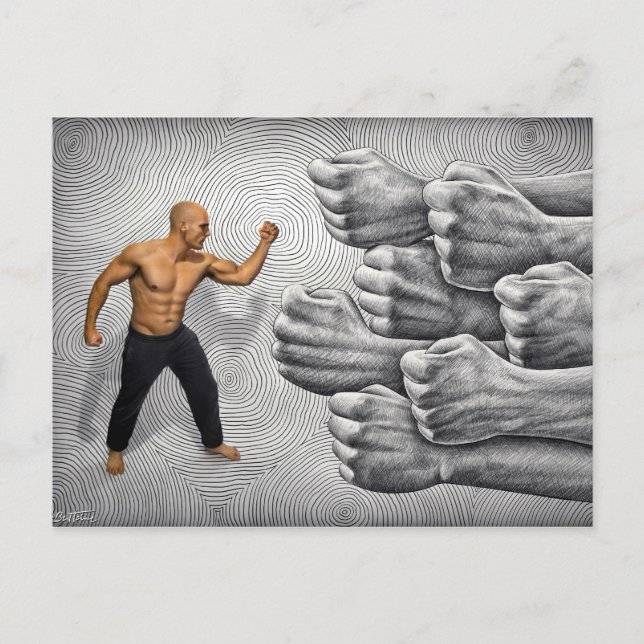 Pencil Vs Camera - Fight and Determination Postcard (Front)