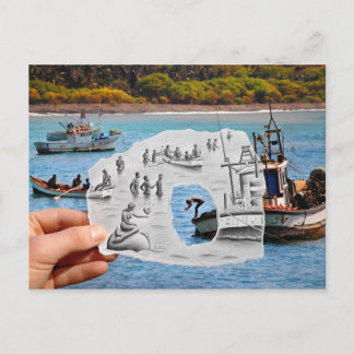 Pencil Vs Camera - Mermaid Postcard