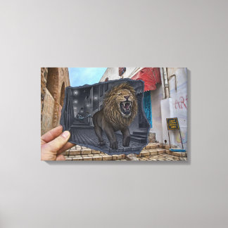 Pencil Vs Camera - Mighty Lion Canvas Print