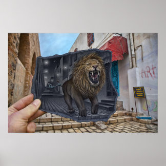 Pencil Vs Camera - Mighty Lion Poster