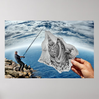 Pencil Vs Camera - Shark Poster