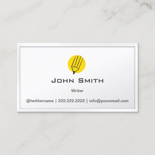 Pencil Yellow Dot Freelance Writer Business Card