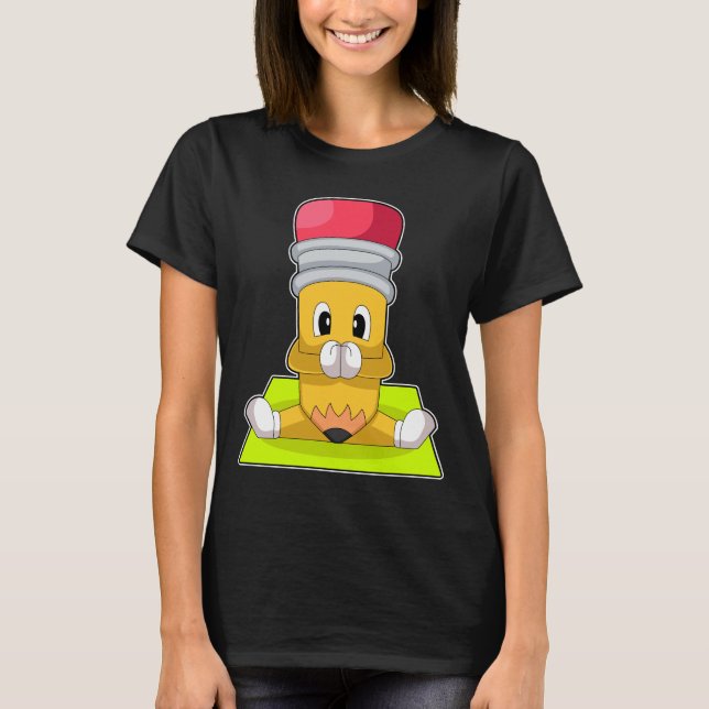 Pencil Yoga Fitness Gymnastics T-Shirt (Front)