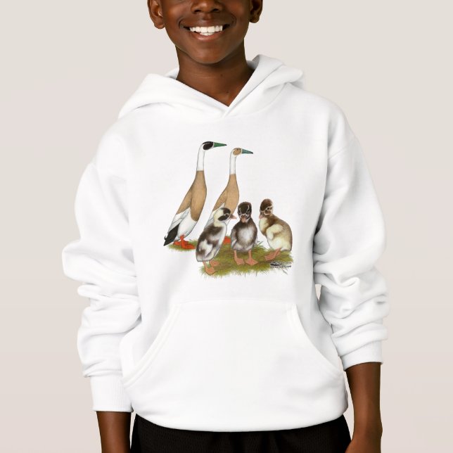 Penciled Runner Duck Family Hoodie (Front)