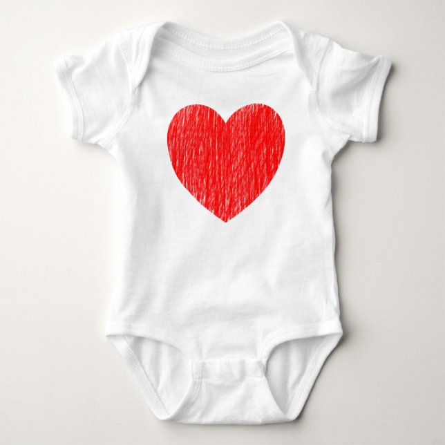 Pencilled in - Red Baby Bodysuit (Front)
