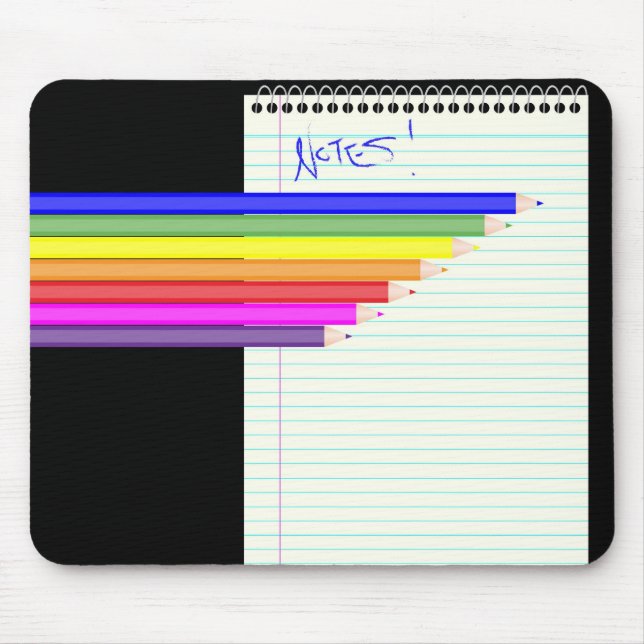 Pencils and Notebook Mouse Pad (Front)