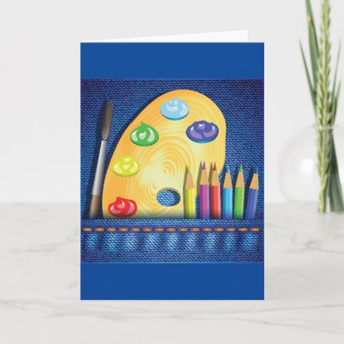 Pencils And Paintbrush Artist Greeting Cards