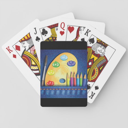 Pencils And Paintbrush Playing Cards