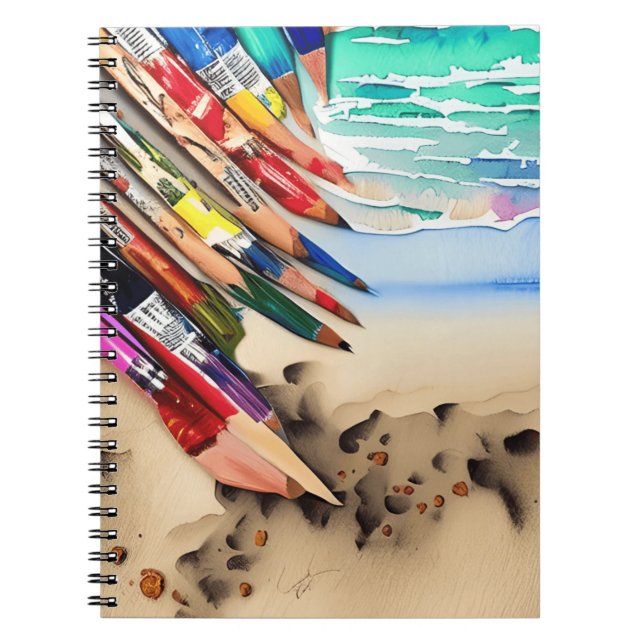 Pencils beach art notebook (Front)