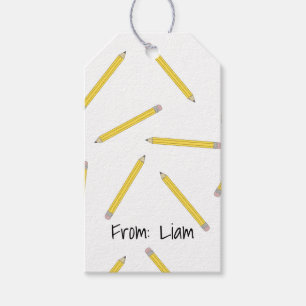 Pencils Down Personalized Gift Tag Back to School