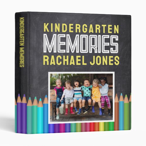 Pencils Kindergarten Memories Scrapbook Photo 3 Ring Binder