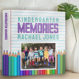 Pencils Kindergarten Memories Scrapbook Photo 3 Ring Binder