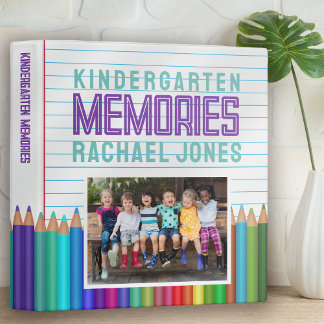Pencils Kindergarten Memories Scrapbook Photo 3 Ring Binder