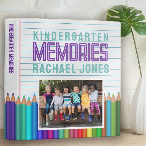 Pencils Kindergarten Memories Scrapbook Photo 3 Ring Binder