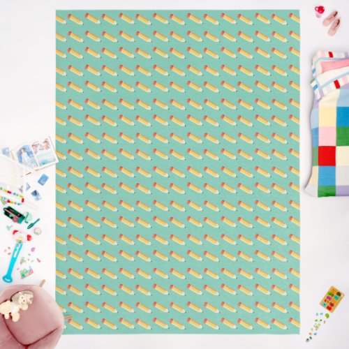 Pencils on Green Background Classroom or Playroom Outdoor Rug