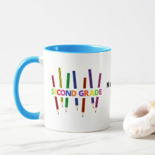 Pencils Second Grade Customizable Teacher Mug