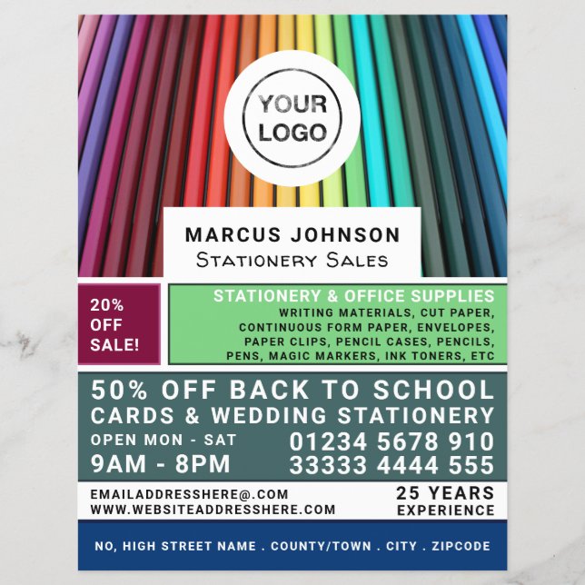 Pencils, Stationery & Office Supplies, Stationer Flyer (Front)