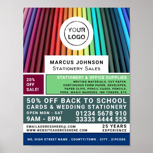Pencils Stationery  Office Supplies Stationer Poster