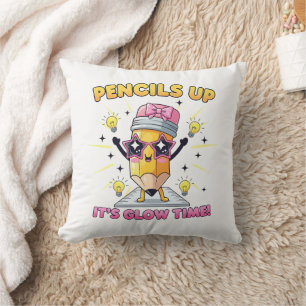 Pencils Up It's Glow Time Throw Pillow
