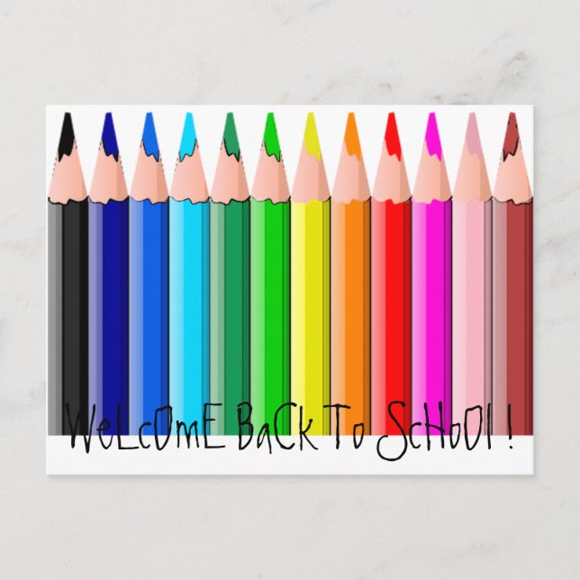 Pencils, WeLcOmE BaCk To ScHoOl ! Postcard (Front)