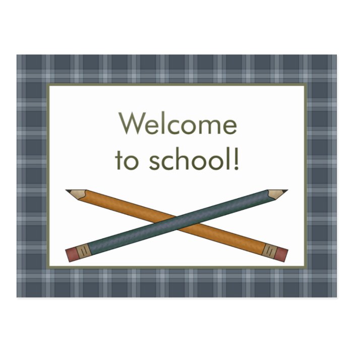 Pencils Welcome to School Postcard