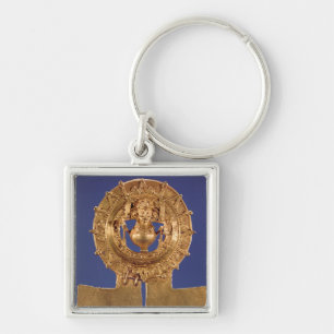 Pendant representing a sun disk, Zaachila Keychain