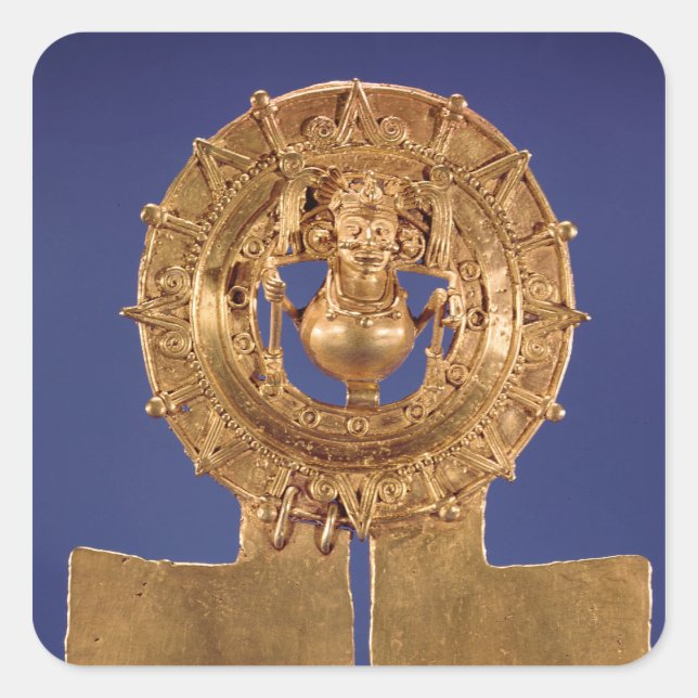 Pendant representing a sun disk, Zaachila Square Sticker (Front)