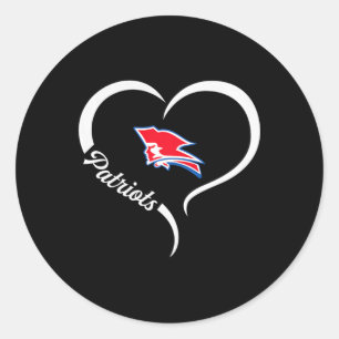 Pender Patriots Logo Half Heart Slogan Hs Classic Round Sticker