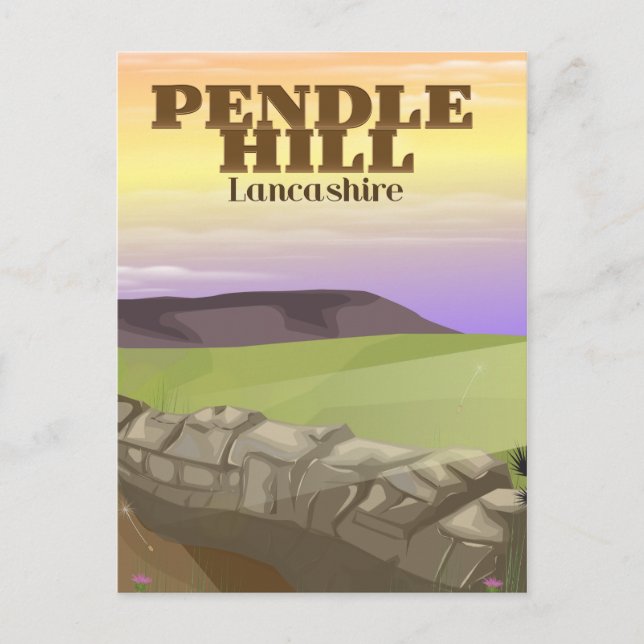 Pendle Hill Lancashire Postcard (Front)