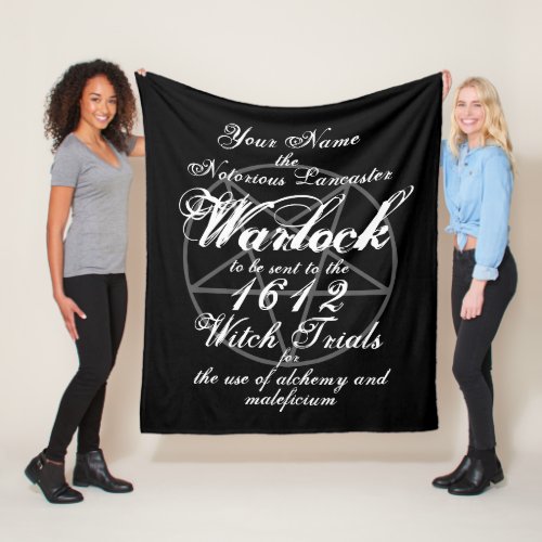 Pendle or Salem Witch Trials Warlock Gothic Fleece Blanket