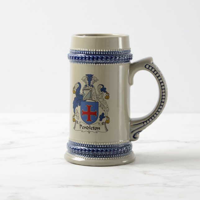 Pendleton Coat of Arms Stein - Family Crest (Right)