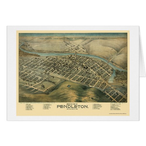 Pendleton OR Panoramic Map _ 1890s