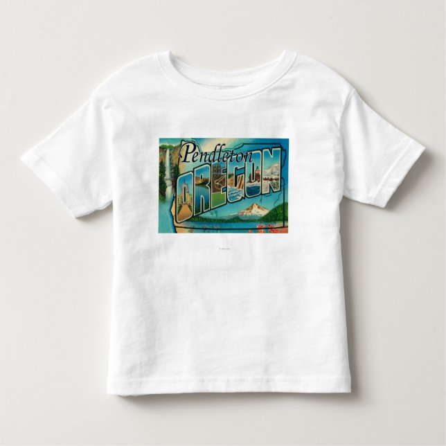 Pendleton, Oregon - Large Letter Scenes Toddler T-shirt (Front)