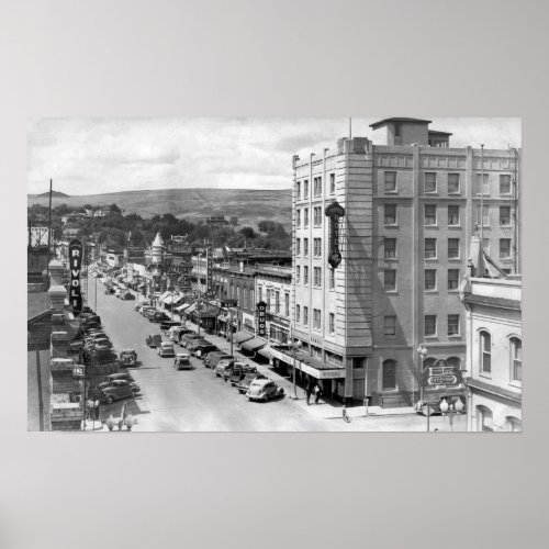 Pendleton Oregon Main Street View Photograph Poster