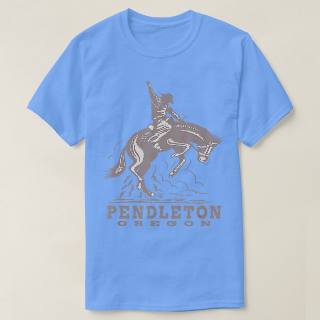 Pendleton Oregon - Rodeo - Cowboy - Horse T-Shirt (Design Front)