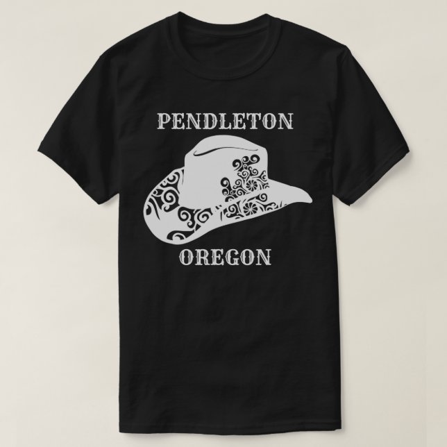 Pendleton Oregon RoundUp Rodeo Days Cowboy Hat Cow T-Shirt (Design Front)
