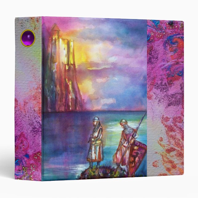 PENDRAGON Medieval Knights,Lake Sunset,Fantasy 3 Ring Binder (Front/Spine)