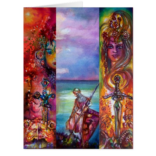 PENDRAGON Medieval Knights,Lake Sunset,Fantasy Cards (Front)