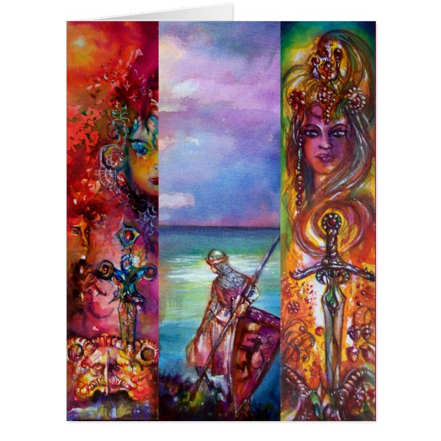 PENDRAGON Medieval Knights,Lake Sunset,Fantasy Cards (Front)