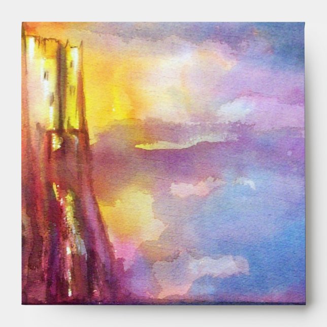 PENDRAGON Medieval Knights,Lake Sunset,Fantasy Envelope (Front)