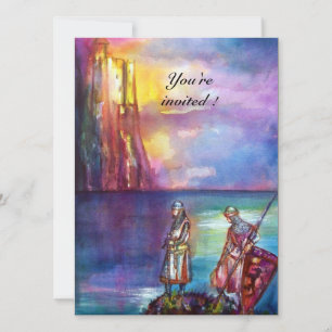 PENDRAGON Medieval Knights,Lake Sunset,Fantasy Invitation