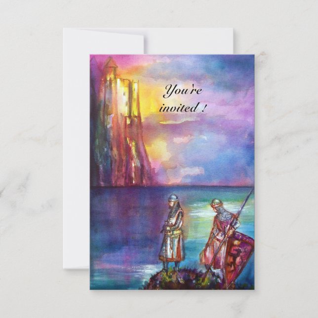 PENDRAGON Medieval Knights,Lake Sunset,Fantasy Invitation (Front)